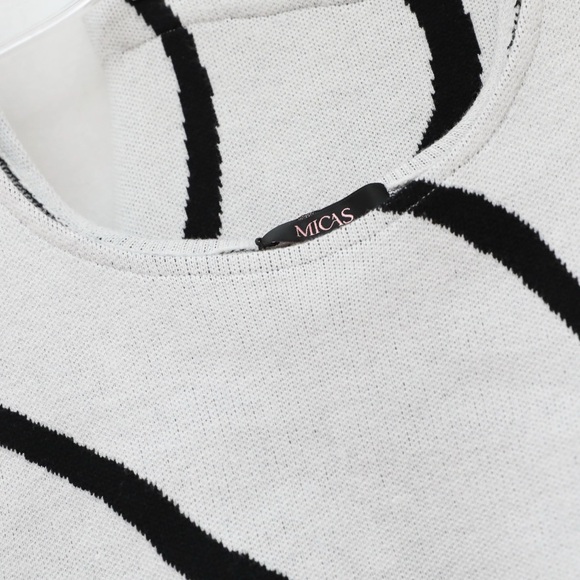 NWT Micas set of knit skirt and cropped tank top grey abstract geometric print L - Picture 7 of 10